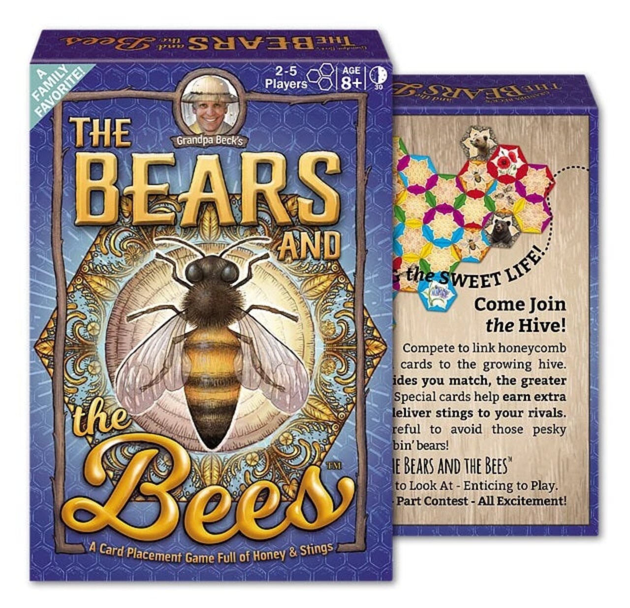 Grandpa Beck's Games - The Bears and The Bees - Strategic Tile Laying Card Game for Kids, Teens, & Adults - from The Creators of Cover Your Assets, 2-5 Players Ages 8+ (First Edition)